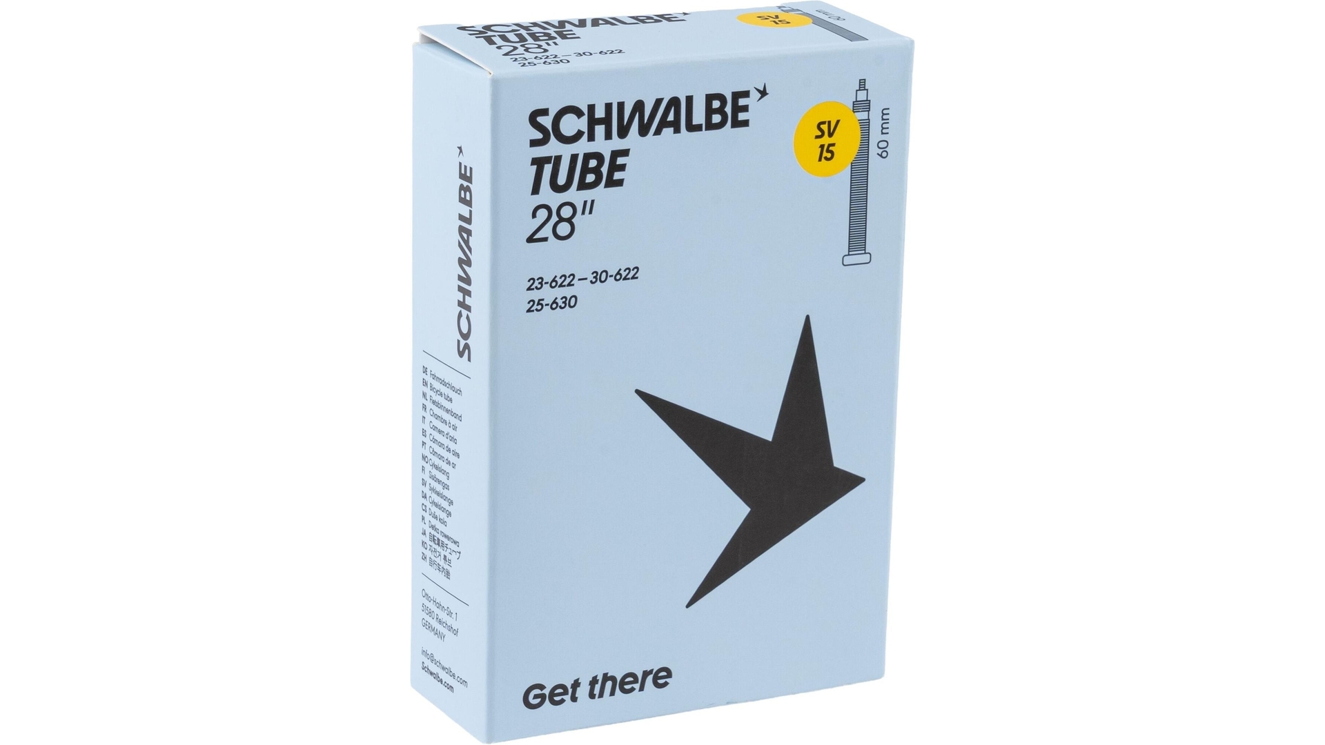 Schlauch "SV15" 28" gelb SCHWALBE