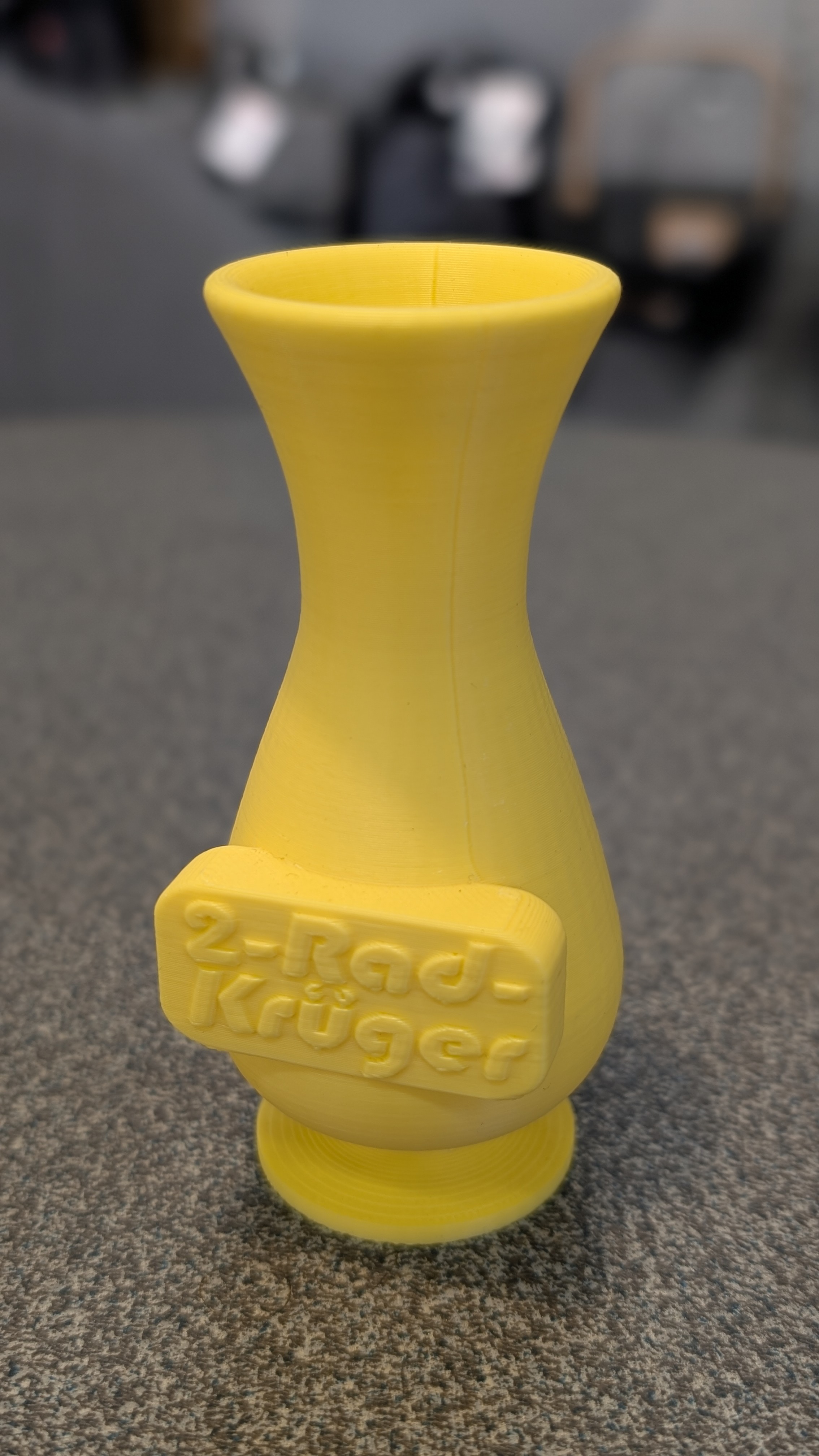 Blumenvase Zweirad-Krüger gelb