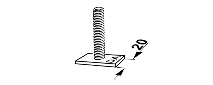 Ergänzungssatz für Dachboxen 20mm M8